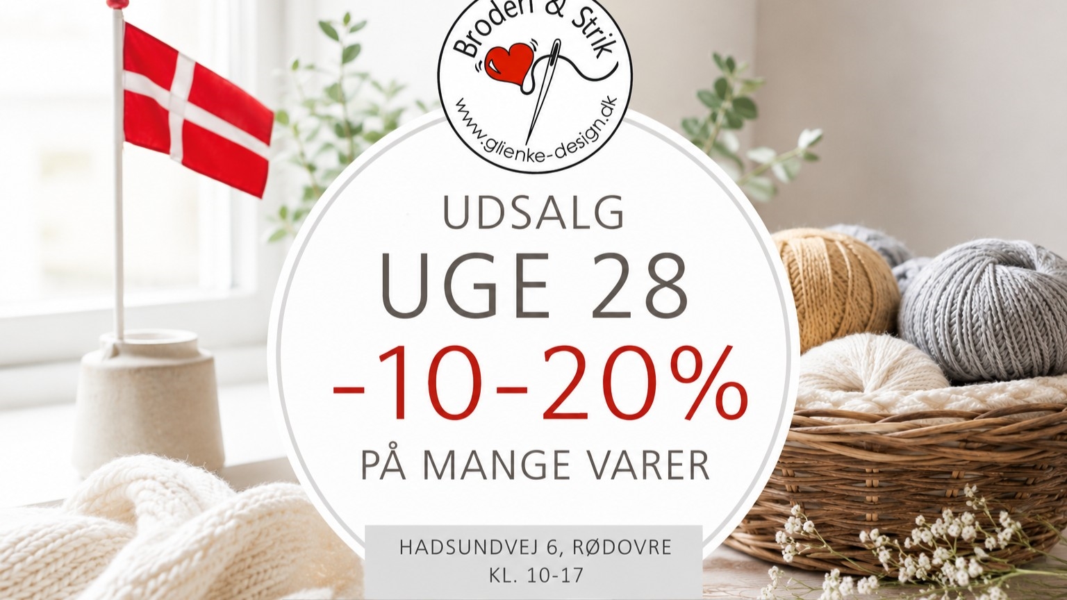 🌿 Spar 10–20 % på udvalgte broderi- og strikkevarer. Tilbuddene gælder kun i uge 28 – så kig forbi og gør et godt køb, mens lager haves! 🌿 🌿 Spar 10–20 % på udvalgte broderi- og strikkevarer. Tilbuddene gælder kun i uge 28 – så kig forbi og gør et godt køb, mens lager haves! 🌿